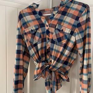 SUZY SHIER Plaid Boho Country Western Top